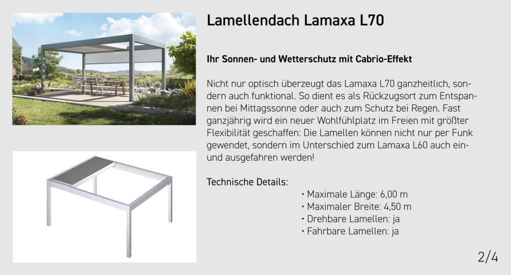 Lamellendach Lamaxa L70