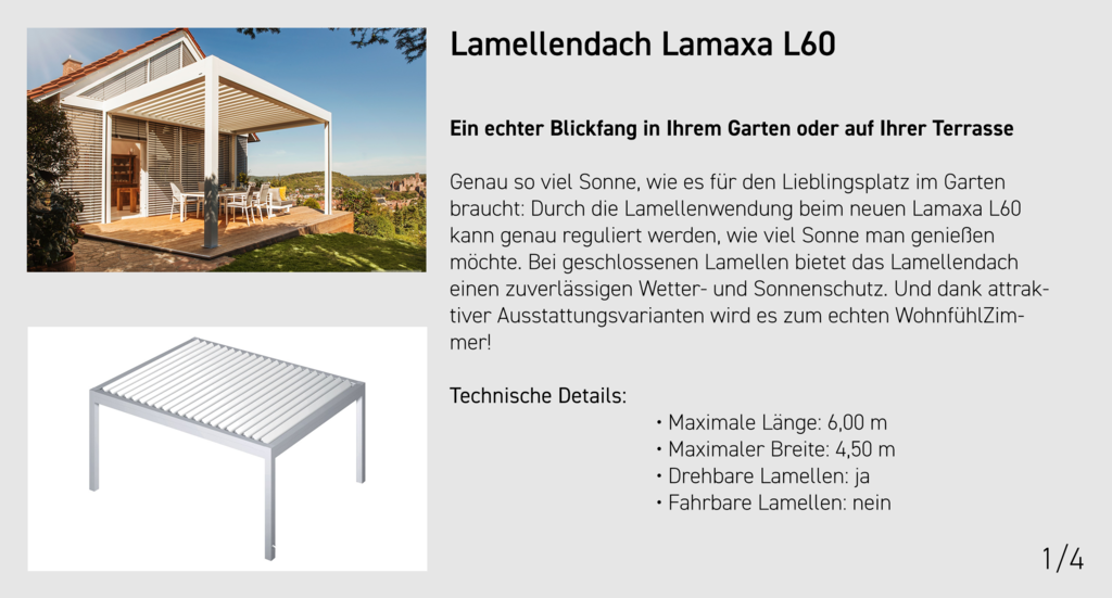 Lamellendach Lamaxa L60
